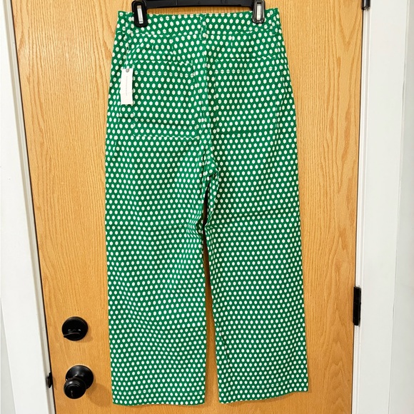 NWT Anthropologie Maeve Colette green & white pants - Picture 9 of 16